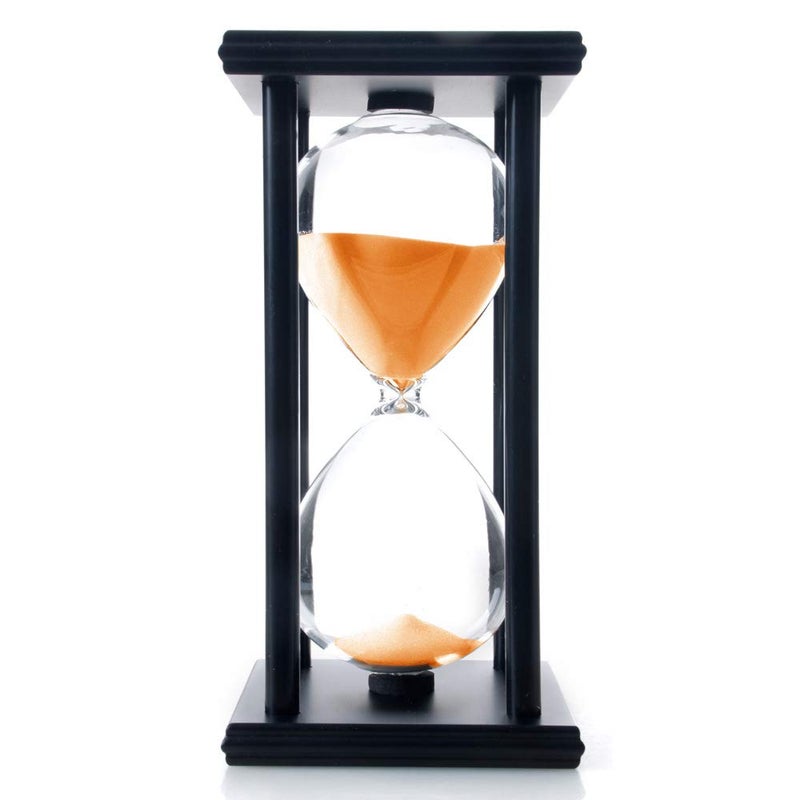 B BELLAWARE Bellaware 60 Minutes Hourglass, Wood Sand Timer, Orange - Image 2